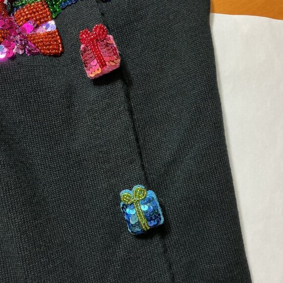 Vintage 00s Michael Simon Christmas Holiday Presents Cardigan Sweater Plus 3X - Picture 9 of 11
